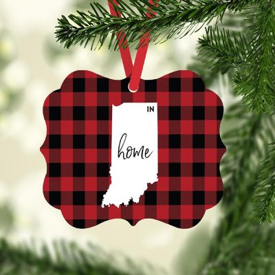 Plaid Fancy Frame Ornament Indiana Image 1