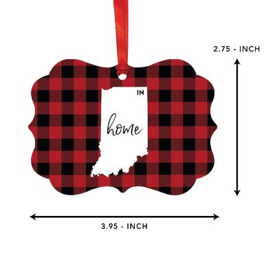 Plaid Fancy Frame Ornament Indiana Image 1