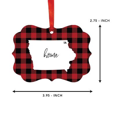 Plaid Fancy Frame Ornament Iowa Image 1
