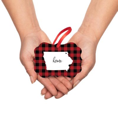 Plaid Fancy Frame Ornament Iowa Image 2