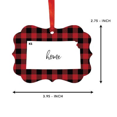 Plaid Fancy Frame Ornament Kansas Image 1