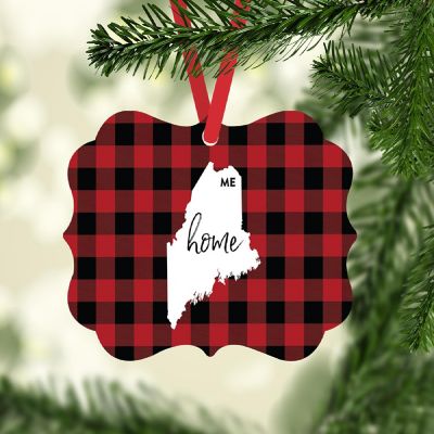 Plaid Fancy Frame Ornament Maine Image 1