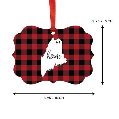 Plaid Fancy Frame Ornament Maine Image 1