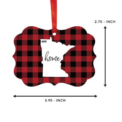 Plaid Fancy Frame Ornament Minnesota Image 1