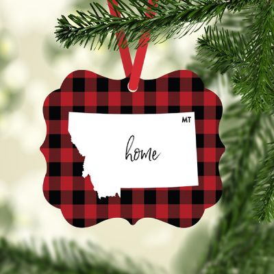 Plaid Fancy Frame Ornament Montana Image 1