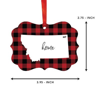 Plaid Fancy Frame Ornament Montana Image 1