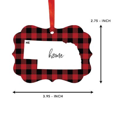 Plaid Fancy Frame Ornament Nebraska Image 1