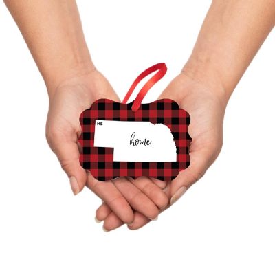 Plaid Fancy Frame Ornament Nebraska Image 2