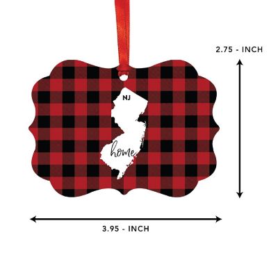 Plaid Fancy Frame Ornament New Jersey Image 1