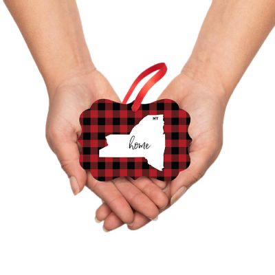 Plaid Fancy Frame Ornament New York Image 1