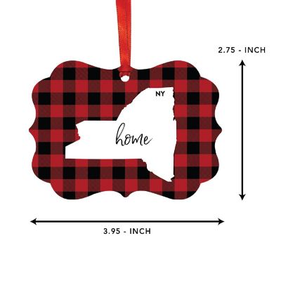 Plaid Fancy Frame Ornament New York Image 2