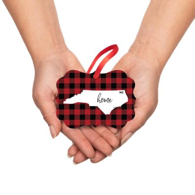Plaid Fancy Frame Ornament North Carolina Image 1