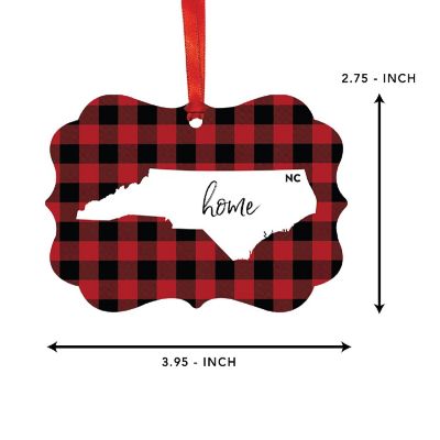 Plaid Fancy Frame Ornament North Carolina Image 1