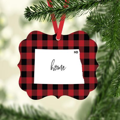 Plaid Fancy Frame Ornament North Dakota Image 1