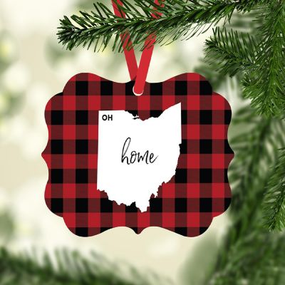 Plaid Fancy Frame Ornament Ohio Image 1