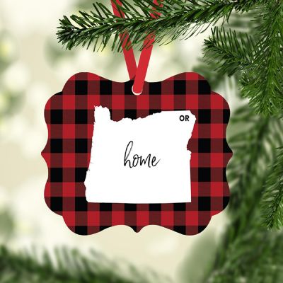 Plaid Fancy Frame Ornament Oregon Image 1