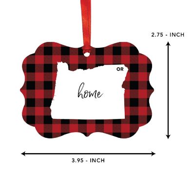 Plaid Fancy Frame Ornament Oregon Image 1