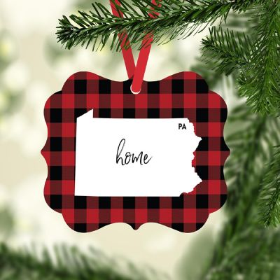 Plaid Fancy Frame Ornament Pennsylvania Image 1