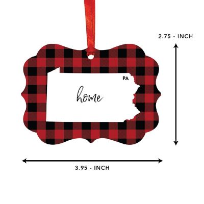 Plaid Fancy Frame Ornament Pennsylvania Image 1