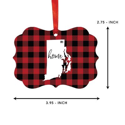 Plaid Fancy Frame Ornament Rhode Island Image 1
