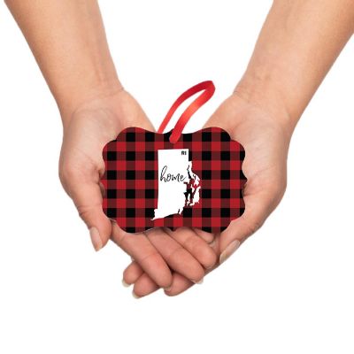 Plaid Fancy Frame Ornament Rhode Island Image 2