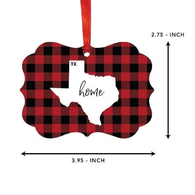 Plaid Fancy Frame Ornament Texas Image 1