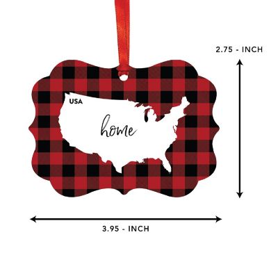 Plaid Fancy Frame Ornament USA Image 1