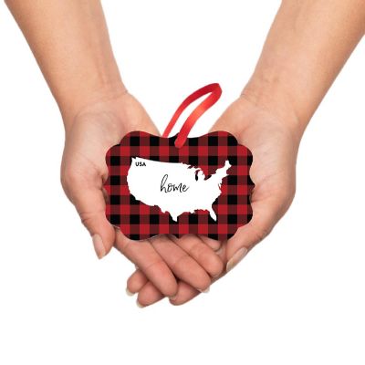 Plaid Fancy Frame Ornament USA Image 2