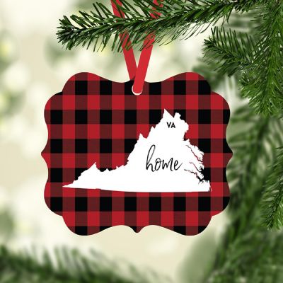 Plaid Fancy Frame Ornament Virginia Image 1