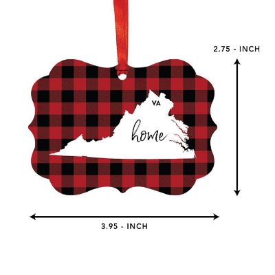 Plaid Fancy Frame Ornament Virginia Image 1