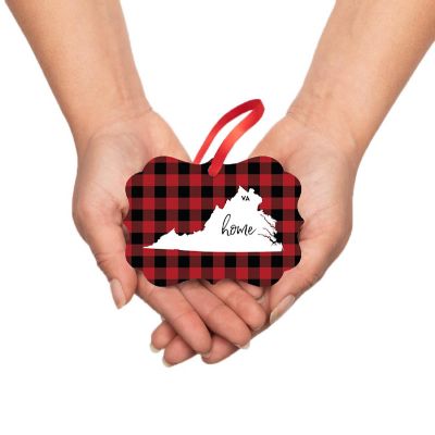 Plaid Fancy Frame Ornament Virginia Image 2