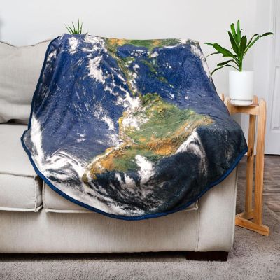 Planet Earth Round Fleece Throw Blanket  60 Inches Image 2