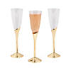 Plastic Champagne Flutes with Goldtone Stems - 12 Ct. Image 1