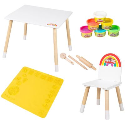Play-Doh Creative Seating Set: Table, Chair, 6 Colors, 3D Mat, Tools, Kids 3+ Image 1