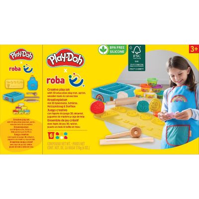 Play-Doh Creative Set: 6 Colors, Storage Box, Apron, Tools, 3D Mat, Kids 3+ Image 2