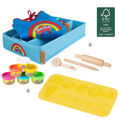 Play-Doh Creative Set: 6 Colors, Storage Box, Apron, Tools, 3D Mat, Kids 3+ Image 3