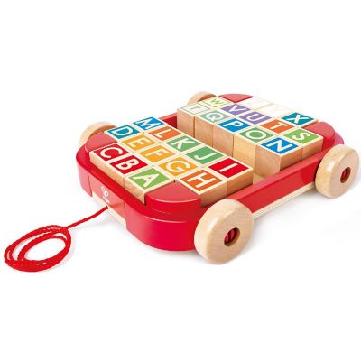 Play Essentials: Pull Along: Cart W/ Stacking Blocks Image 1