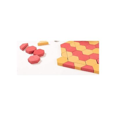 Playlearn Red and Tan Foam Paver Building Blocks - 30 Pieces Image 1