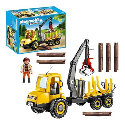 Playmobil 6813 Timber Transporter with Crane Building Set Image 1