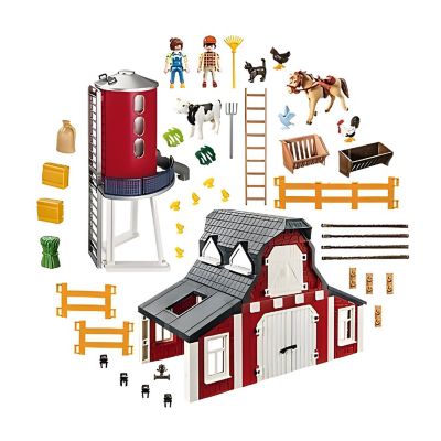Playmobil 9315 Barn with Silo Building Set Image 1