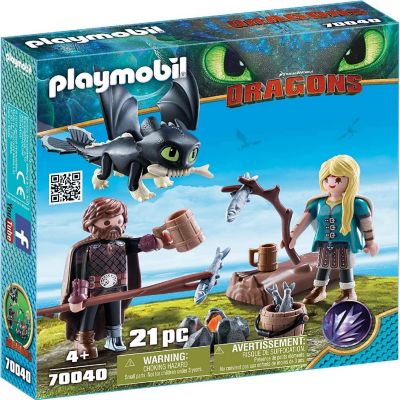 Playmobil How to Train Your Dragon III Hiccup &amp; Astrid with Baby Dragon Image 1