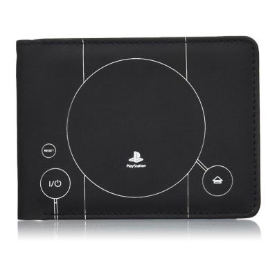 PlayStation PS1 Console Men's Bi-Fold Wallet Black Image 1