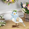 Plush Bluebird with Gingham Bow Easter Figurine - 7.25" Image 1