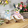 Plush Bluebird with Gingham Bow Easter Figurine - 7.25" Image 2