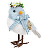 Plush Bluebird with Gingham Bow Easter Figurine - 7.25" Image 3