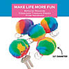 Plush Rainbow Pom-Pom Keychains - 12 Pc. Image 1
