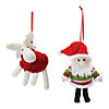 Plush Santa and Moose Ornament (Set of 12) Image 1