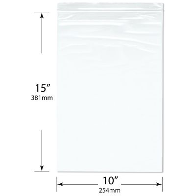 Plymor 10" x 15" (Case of 1,000), 2 Mil Zipper Reclosable Plastic Bags Image 1