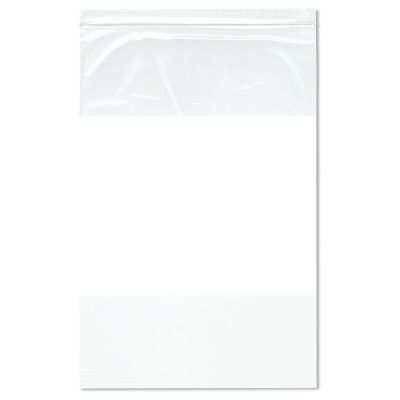 Plymor 10" x 15" (Pack of 200), 2 Mil White-Block Zipper Reclosable Plastic Bags Image 1