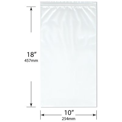 Plymor 10" x 18" (Pack of 50), 4 Mil Heavy Duty Zipper Reclosable Plastic Bags Image 1